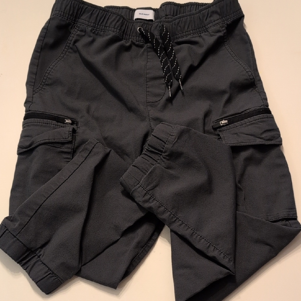 Old Navy Dark Grey Cargo Pants Elastic Waist